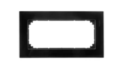 Merten M-Elegance Ramka podwójna (bez środkowej przegrody) szklana onyks czarny MTN404803