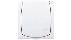 MADERA Gniazdo hermetyczne pojedyncze z/u Schuko IP44 z przesłonami klapka biała GNH-1NSP/00/w