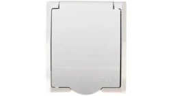 FALA Gniazdo hermetyczne pojedyncze z/u IP44 klapka biała GNH-1HZ/00/w