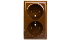 BIS Gniazdo podwójne z/u brązowe GN-2BZ/24