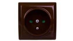 BIS Gniazdo pojedyncze z/u z przesłonami brązowe GN-1BZP/24