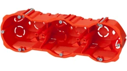 Puszka podtynkowa PK-3x60 regips 3x60mm głęboka z wkrętami czerwona 0287-00