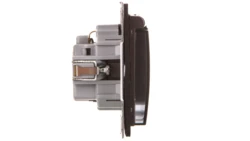 IMPRESJA Gniazdo bryzgoszczelne z/u Schuko IP44 z przesłonami klapka przezroczysta antracyt GPH-1YSP/m/50/d