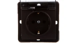 IMPRESJA Gniazdo bryzgoszczelne z/u Schuko IP44 klapka przezroczysta antracyt GPH-1YS/m/50/d