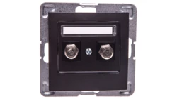 IMPRESJA Gniazdo antenowe podwójne typu F antracyt GPA-2YF/m/50