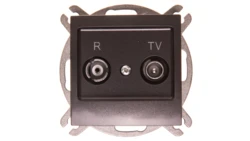 IMPRESJA Gniazdo antenowe RTV przelotowe 16dB antracyt GPA-16YP/m/50