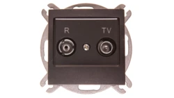 IMPRESJA Gniazdo antenowe RTV przelotowe 14dB antracyt GPA-14YP/m/50