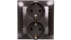 IMPRESJA Gniazdo podwójne z/u Schuko antracyt GP-2YS/50