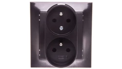 IMPRESJA Gniazdo podwójne z/u z niezamiennością faz antracyt GP-2YC/50