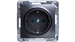 IMPRESJA Gniazdo pojedyncze z/u Schuko z przesłonami antracyt GP-1YSP/m/50