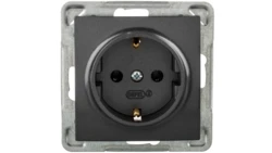 IMPRESJA Gniazdo pojedyncze z/u Schuko antracyt GP-1YS/m/50