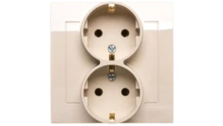 KIER Gniazdo podwójne b/u Schuko beżowe GP-2WS/01