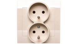 KIER Gniazdo podwójne z/u z niezamiennością faz beżowe GP-2WC/01