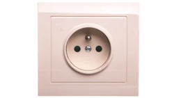 KIER Gniazdo pojedyncze z/u z przesłonami beżowe GP-1WZP/01