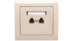 KIER Gniazdo telefoniczne podwójne RJ11 równoległe beżowe GPT-2WR/01