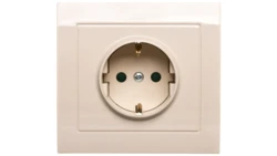 KIER Gniazdo pojedyncze z/u Schuko z przesłonami beżowe GP-1WSP/01