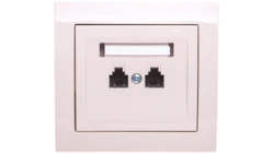 KIER Gniazdo telefoniczne podwójne RJ11 niezależne beżowe GPT-2WN/01