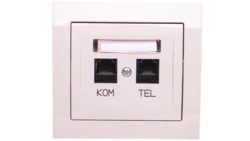 KIER Gniazdo teleinformatyczne RJ45 + RJ11 beżowe GPKT-W/K/01