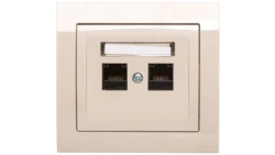 KIER Gniazdo komputerowe podwójne 2xRJ45 kat.6 beżowe GPK-2W/K6/01