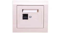 KIER Gniazdo komputerowe pojedyncze RJ45 kat.5e beżowe GPK-1W/K/01