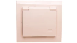 KIER Gniazdo bryzgoszczelne z/u IP44 klapka beżowe GPH-1WZ/01/w