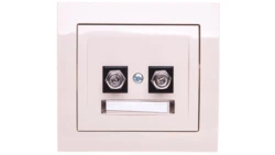 KIER Gniazdo antenowe podwójne typu F beżowe GPA-2WF/01