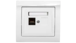 KIER Gniazdo komputerowe pojedyncze RJ45 kat.6 białe GPK-1W/K6/00
