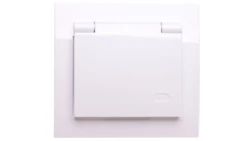 KIER Gniazdo bryzgoszczelne z/u IP44 klapka przezroczysta białe GPH-1WZ/00/w