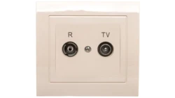 KIER Gniazdo antenowe RTV przelotowe 14dB beżowe GPA-14WP/01