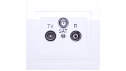 KIER Gniazdo antenowe RTV-SAT przelotowe białe GPA-WSP/00