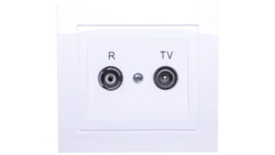 KIER Gniazdo antenowe RTV przelotowe 14dB białe GPA-14WP/00