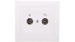 KIER Gniazdo antenowe RTV przelotowe 10dB białe GPA-10WP/00