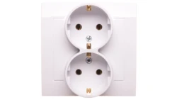KIER Gniazdo podwójne b/u Schuko białe GP-2WS/00