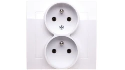 KIER Gniazdo podwójne z/u z niezamiennością faz białe GP-2WC/00
