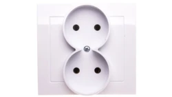 KIER Gniazdo podwójne b/u białe GP-2W/00
