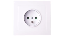 KIER Gniazdo pojedyncze z/u z przesłonami białe GP-1WZP/00