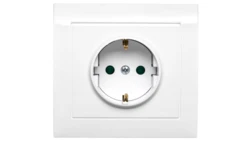 KIER Gniazdo pojedyncze z/u Schuko z przesłonami białe GP-1WSP/00