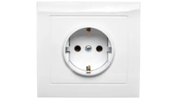 KIER Gniazdo pojedyncze z/u Schuko białe GP-1WS/00