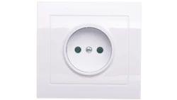 KIER Gniazdo pojedyncze b/u z przesłonami białe GP-1WP/00