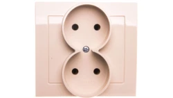 KIER Gniazdo podwójne b/u beżowe GP-2W/01