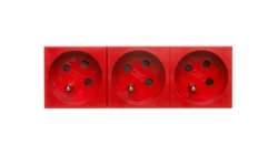 Gniazdo zasilające M45 potrójne z/u 16A czerwone STD-F3K SRO3 6120326