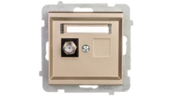 SONATA Gniazdo antenowe pojedyncze typu F szampański złoty GPA-1RF/m/39