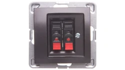 IMPRESJA Gniazdo głośnikowe podwójne antracyt GG-2Y/m/50