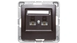 IMPRESJA Gniazdo telefoniczne podwójne RJ11 niezależne antracyt GPT-2YN/m/50