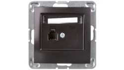 IMPRESJA Gniazdo telefoniczne pojedyncze RJ11 antracyt GPT-1Y/m/50