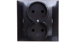 IMPRESJA Gniazdo podwójne b/u antracyt GP-2Y/50