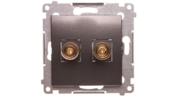 Simon 54 Premium Gniazdo głośnikowe pojedyncze (moduł) do 6 mm2, antracyt (met.) DGL2.01/48