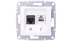 Sedna Gniazdo komputerowe podwójne RJ45+RJ11 kat. 6 UTP kremowe SDN5200123