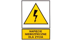 Tabliczka /NAPIĘCIE NIEBEZPIECZNE DLA ŻYCIA/ TZO 210X297P E04TZ-01010207300 /10szt./