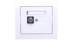 KIER Gniazdo antenowe pojedyncze typu F białe GPA-1WF/00